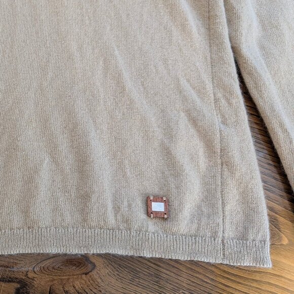 Chanel 2001 01A Light Brown Beige Cashmere Turtleneck Sweater Women FR44 M 8 10 - Picture 11 of 16